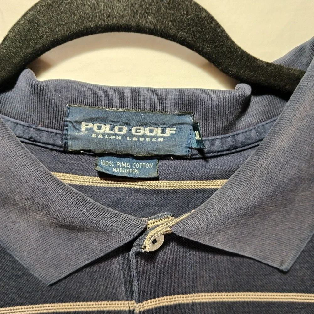 Men's XL Polo Golf‎ Ralph Lauren. Navy And Gold. 100% Pima Cotton.